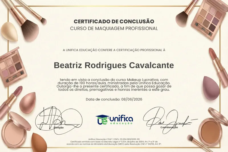 Certificado Makeup Lucrativa